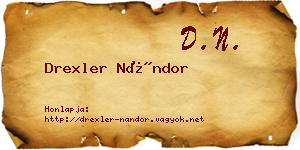 Drexler Nándor névjegykártya